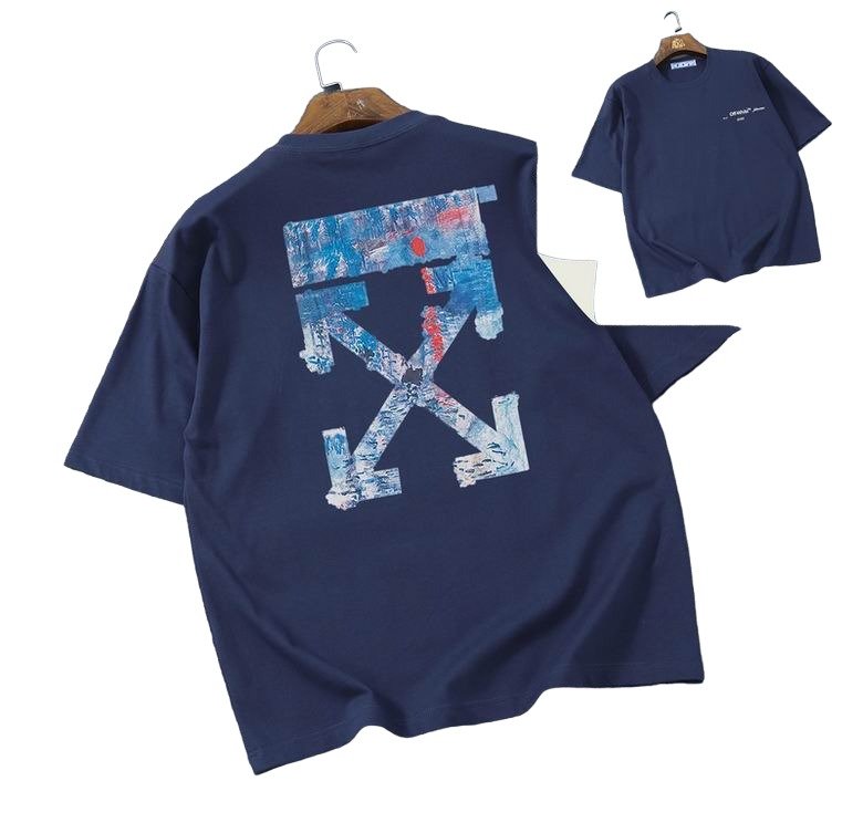 Camiseta Off-White Oversize Azul Marino