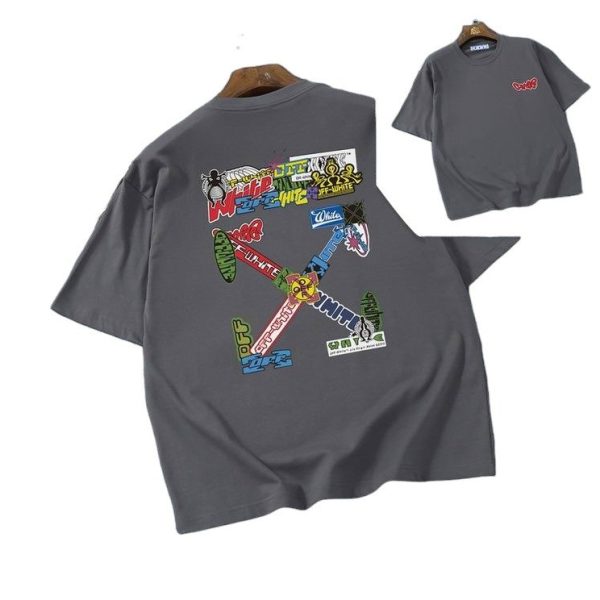 Camiseta Off-White Oversize Gris Oscuro