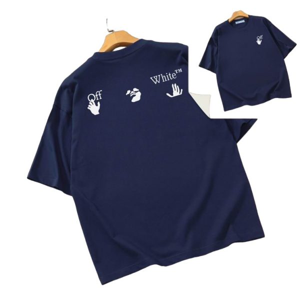 Camiseta Off-White Oversize Azul Marino