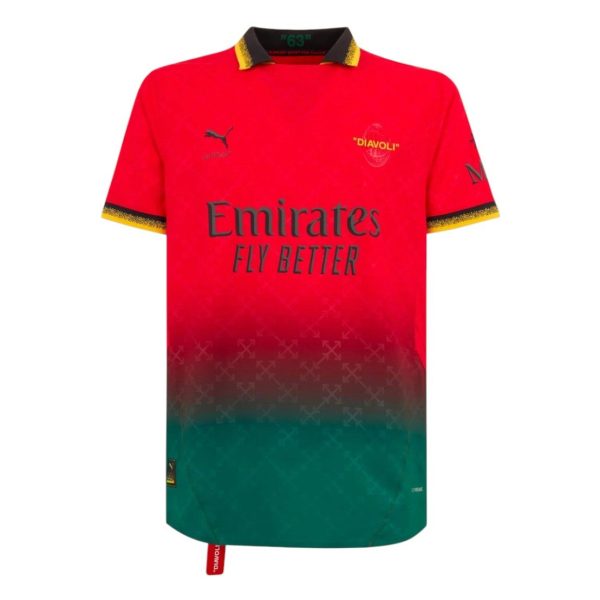 Camiseta AC Milan x OFF-White 24/25 equipación talla niño