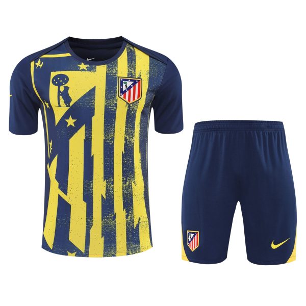 Conjunto de calentamiento Atlético de Madrid amarillo y azul oscuro