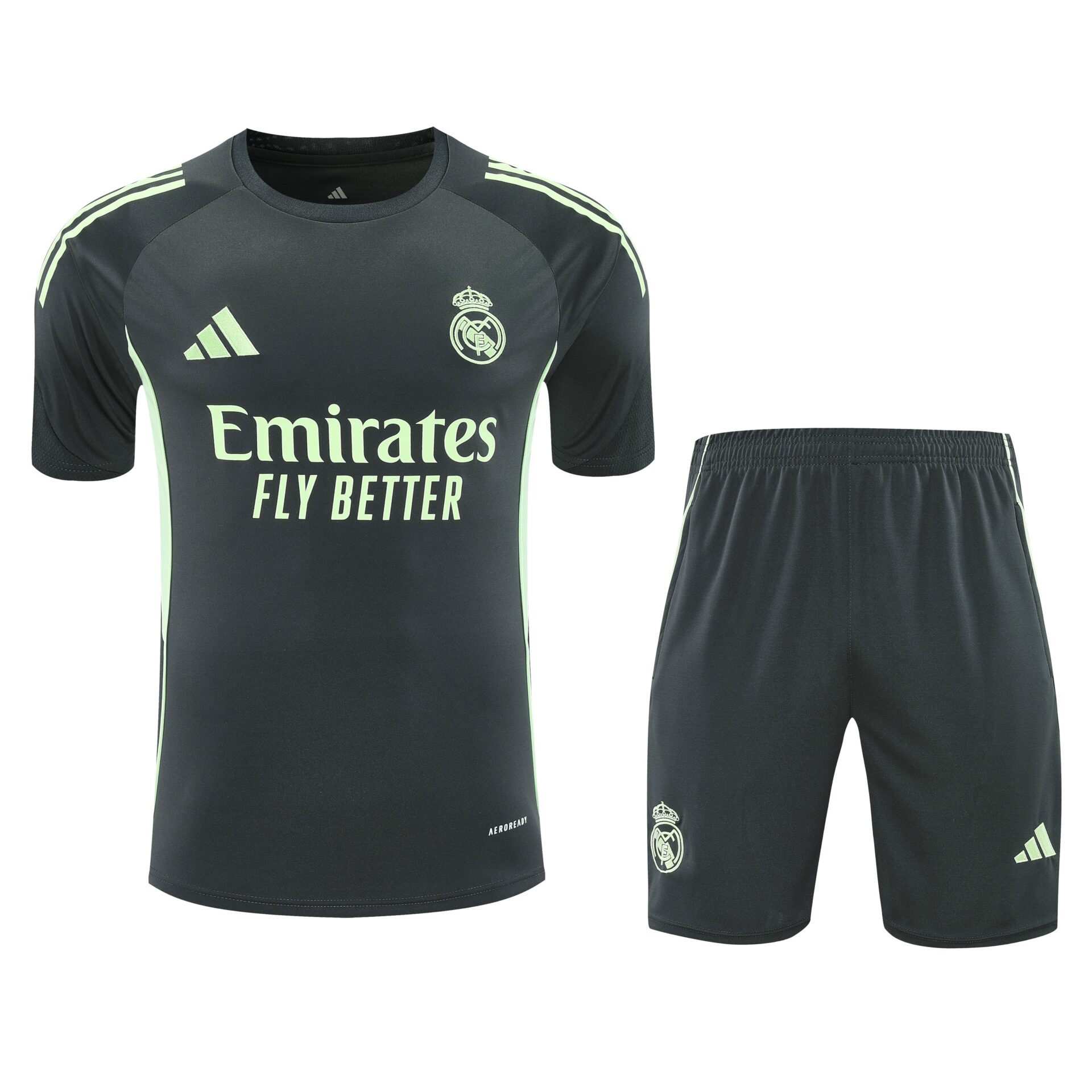 Conjunto de calentamiento Real Madrid negro y amarillo