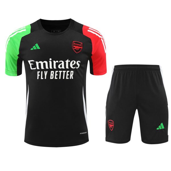Conjunto de calentamiento Arsenal negro verde y rojo