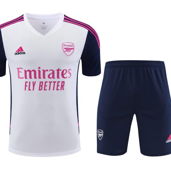 Conjunto de calentamiento Arsenal blanco y rosa