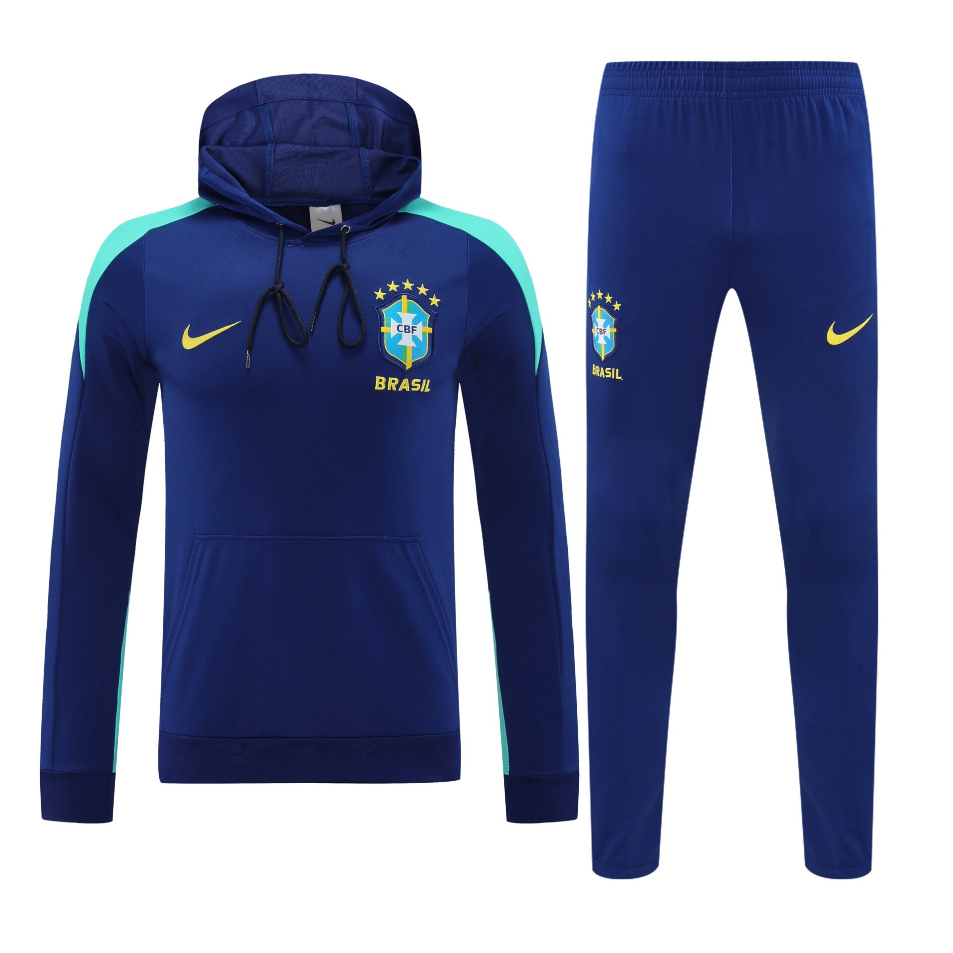 Conjunto manga larga Brasil azul oscuro