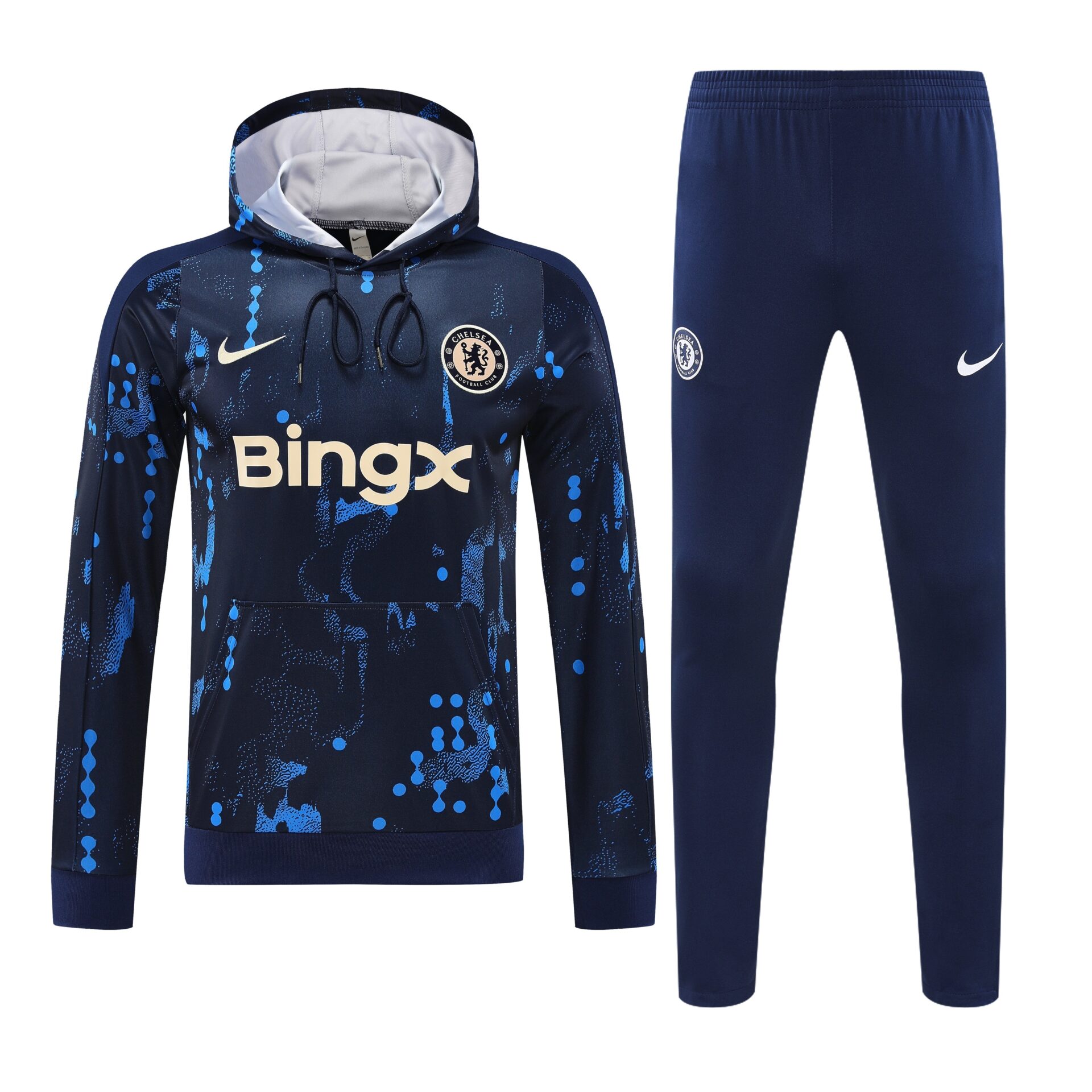 Conjunto manga larga Chelsea azul oscuro puntos