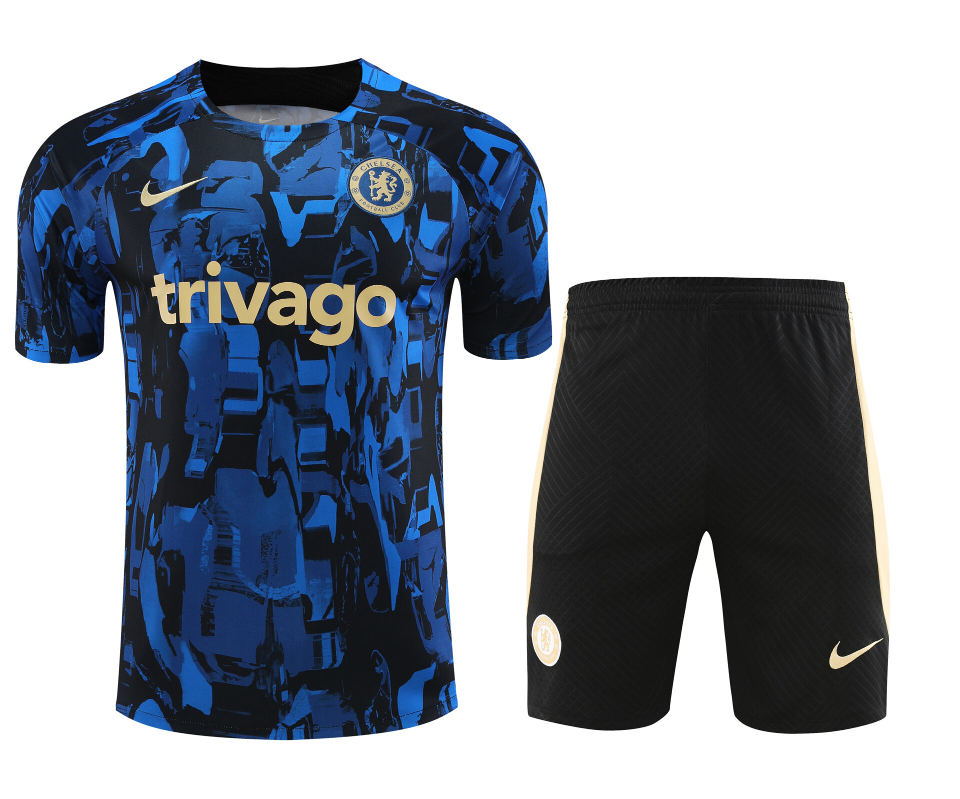 Conjunto de calentamiento Chelsea azul y negro