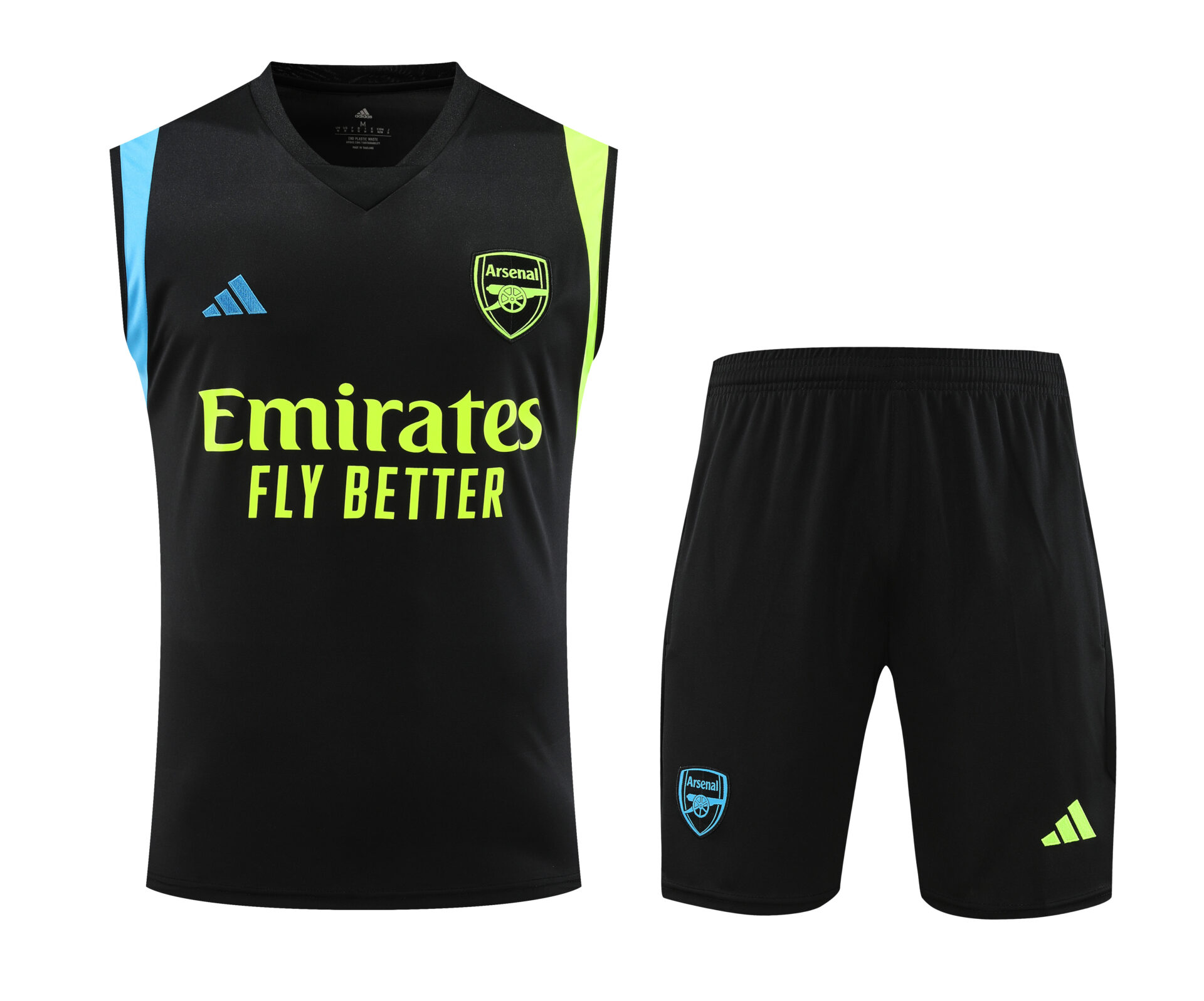 Conjunto tirantes Arsenal negro azul y amarillo