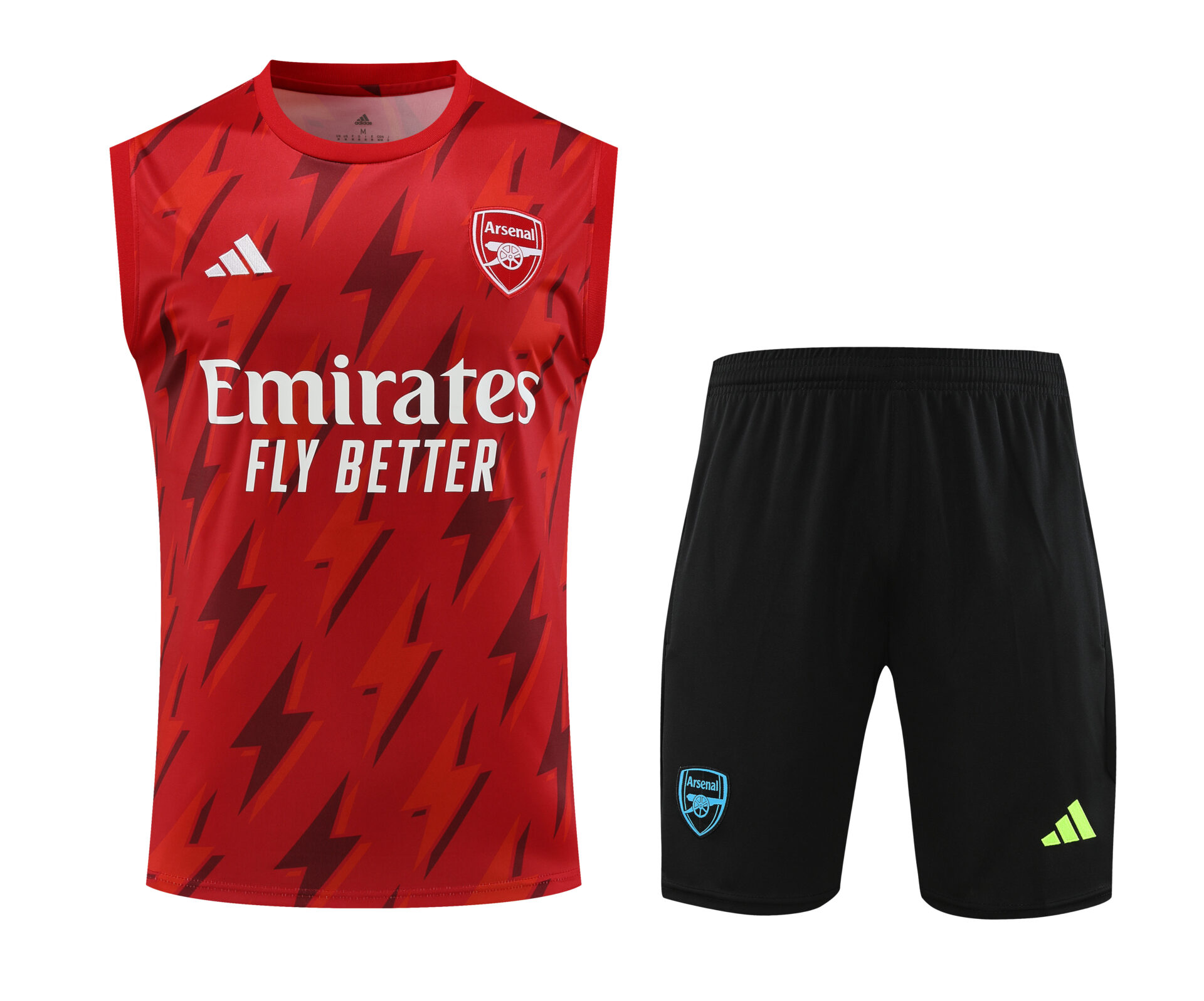 Conjunto tirantes Arsenal rojo rayos