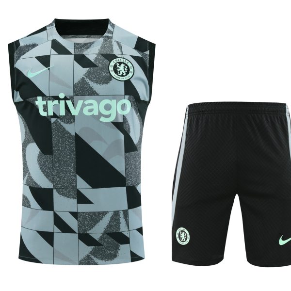 Conjunto tirantes Chelsea gris y negro
