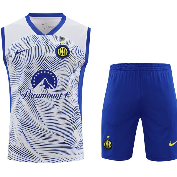 Conjunto tirantes Inter de Milán blanco y azul