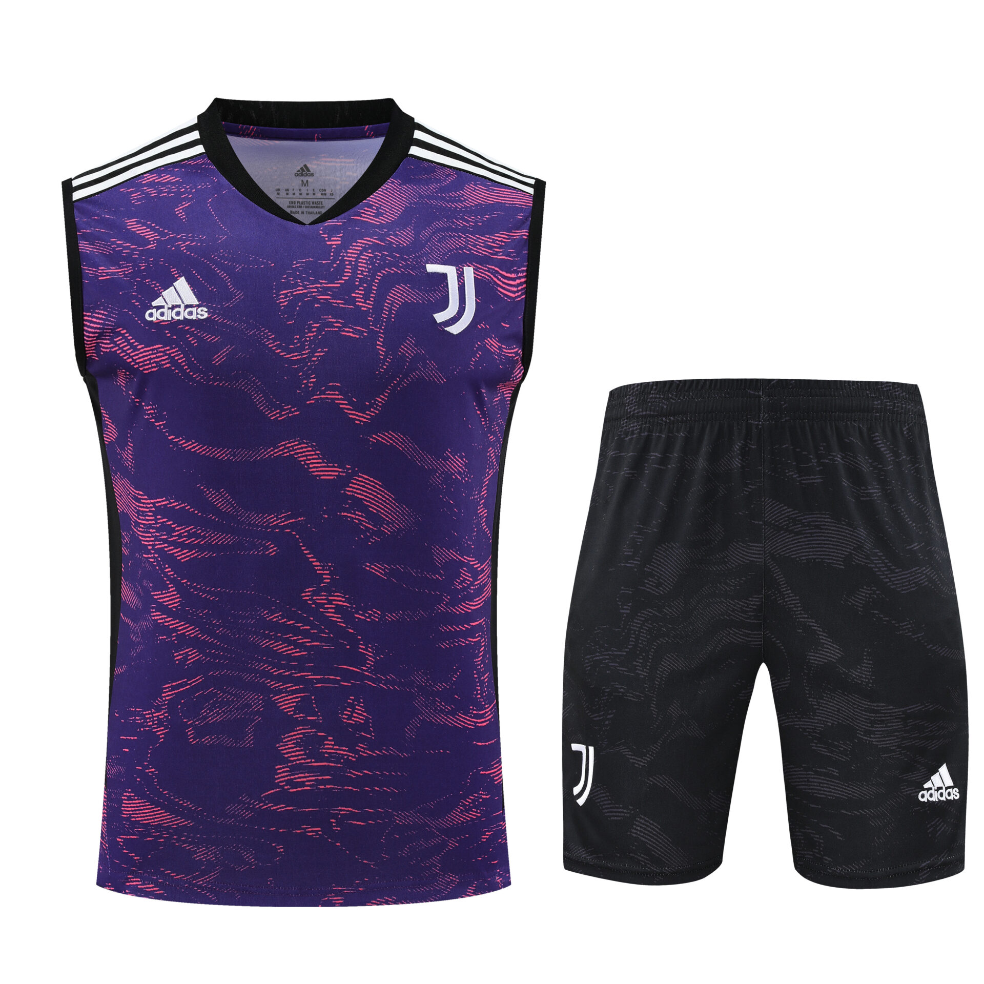 Conjunto tirantes Juventus morado y rosa