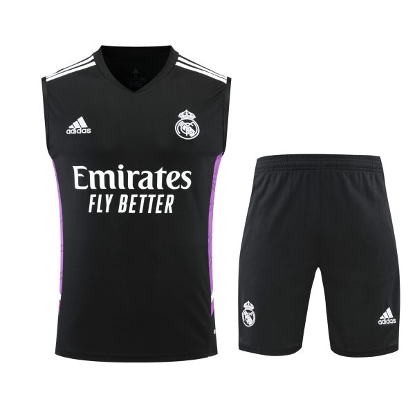 Conjunto tirantes Real Madrid negro y morado
