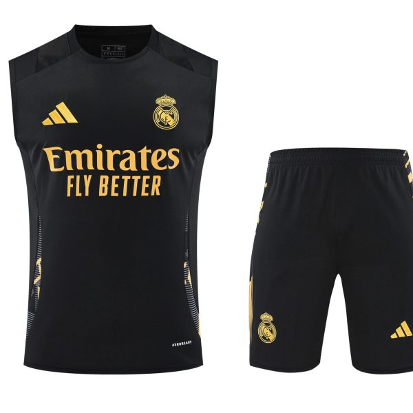 Conjunto tirantes Real Madrid negro y amarillo 2