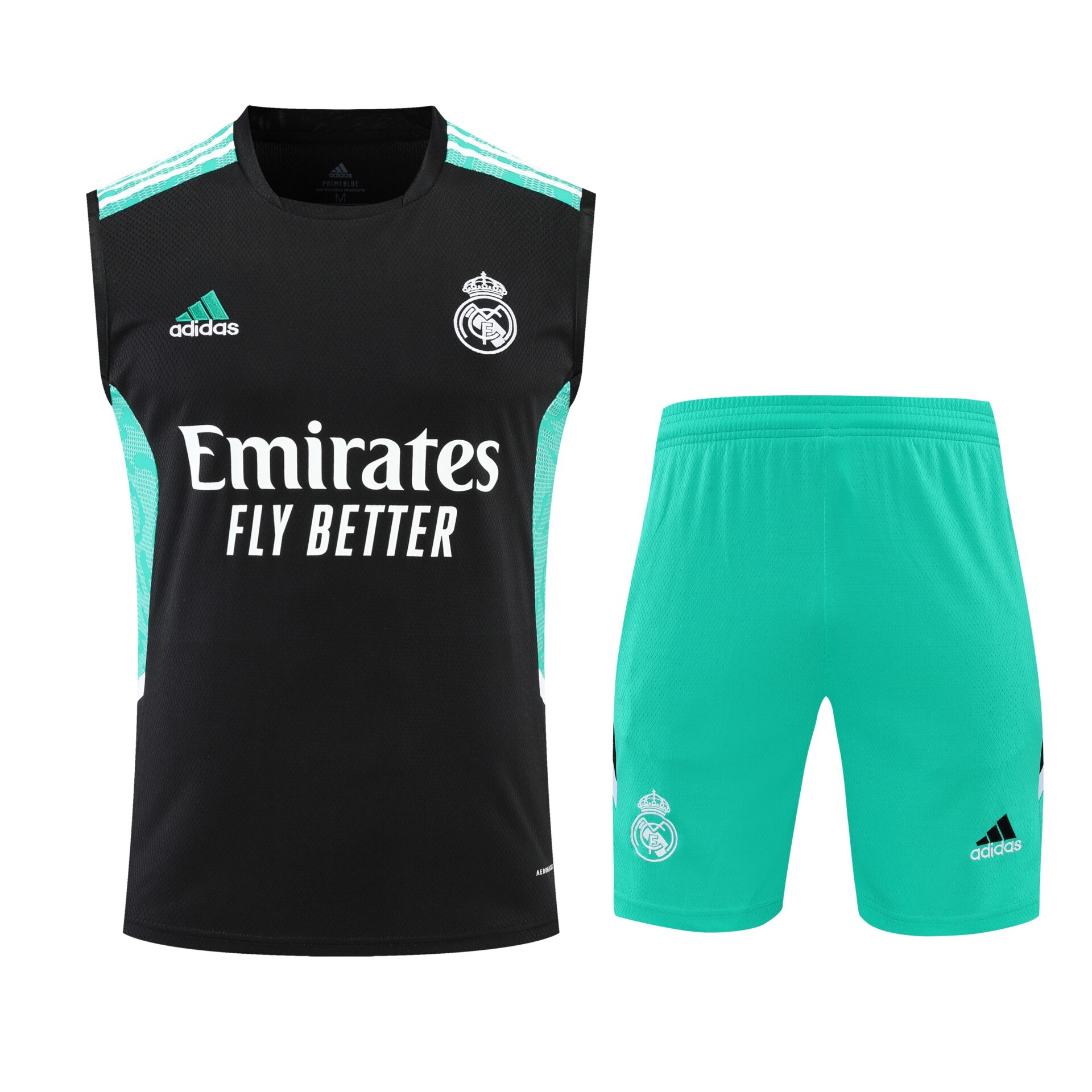 Conjunto tirantes Real Madrid negro y azul claro