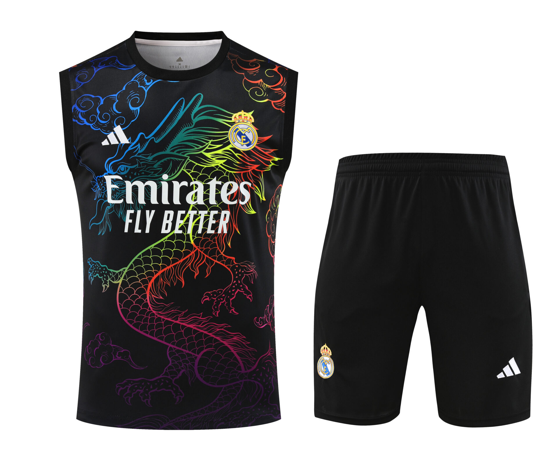 Conjunto tirantes Real Madrid negro dragón