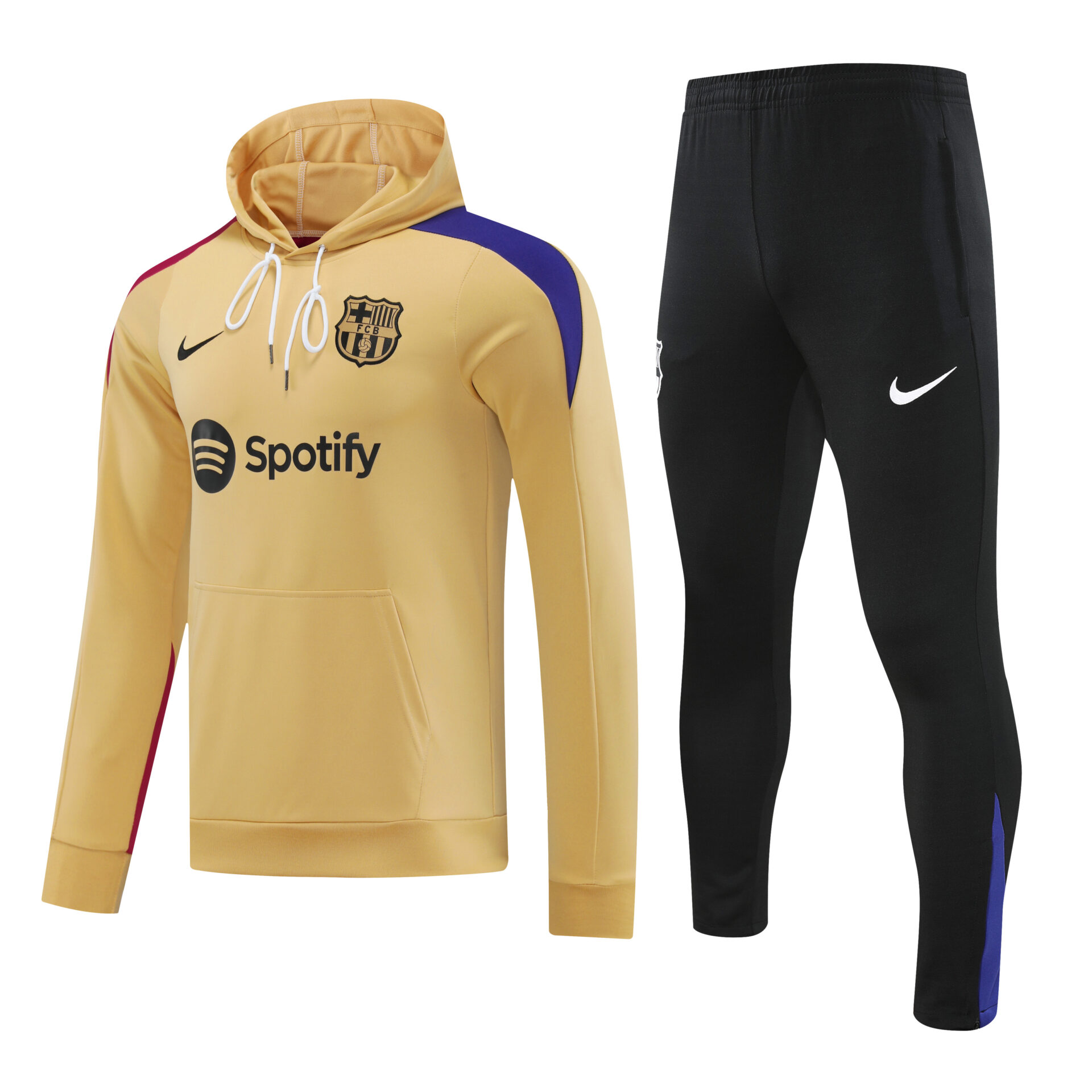 Conjunto manga larga FC Barcelona oro