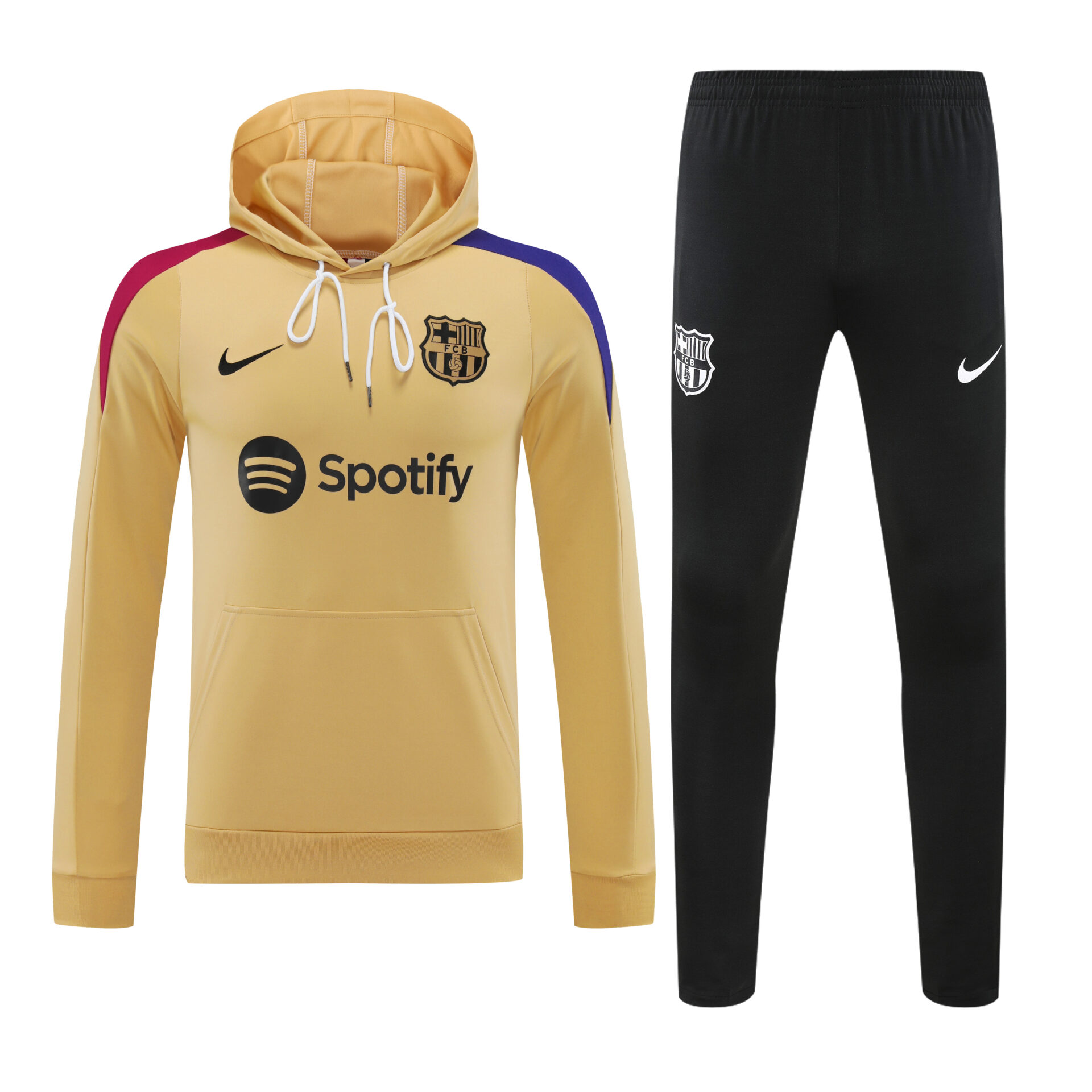 Conjunto manga larga FC Barcelona oro