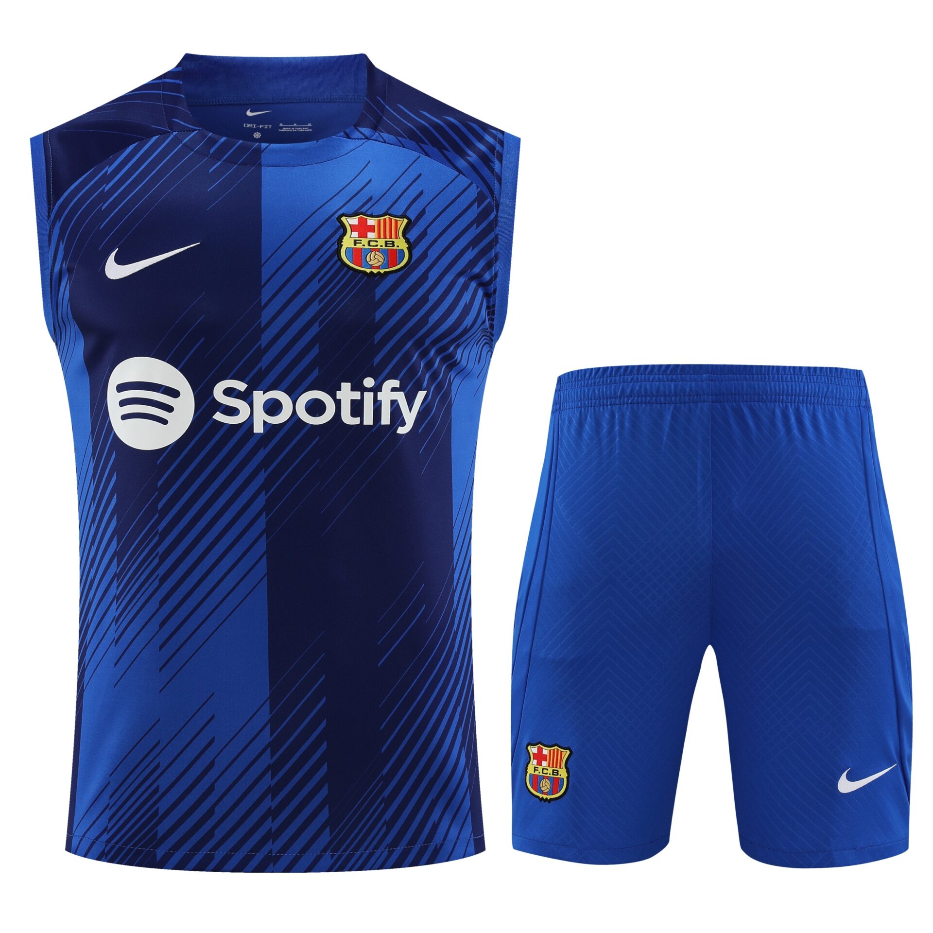 Conjunto tirantes FC Barcelona azul oscuro y azul
