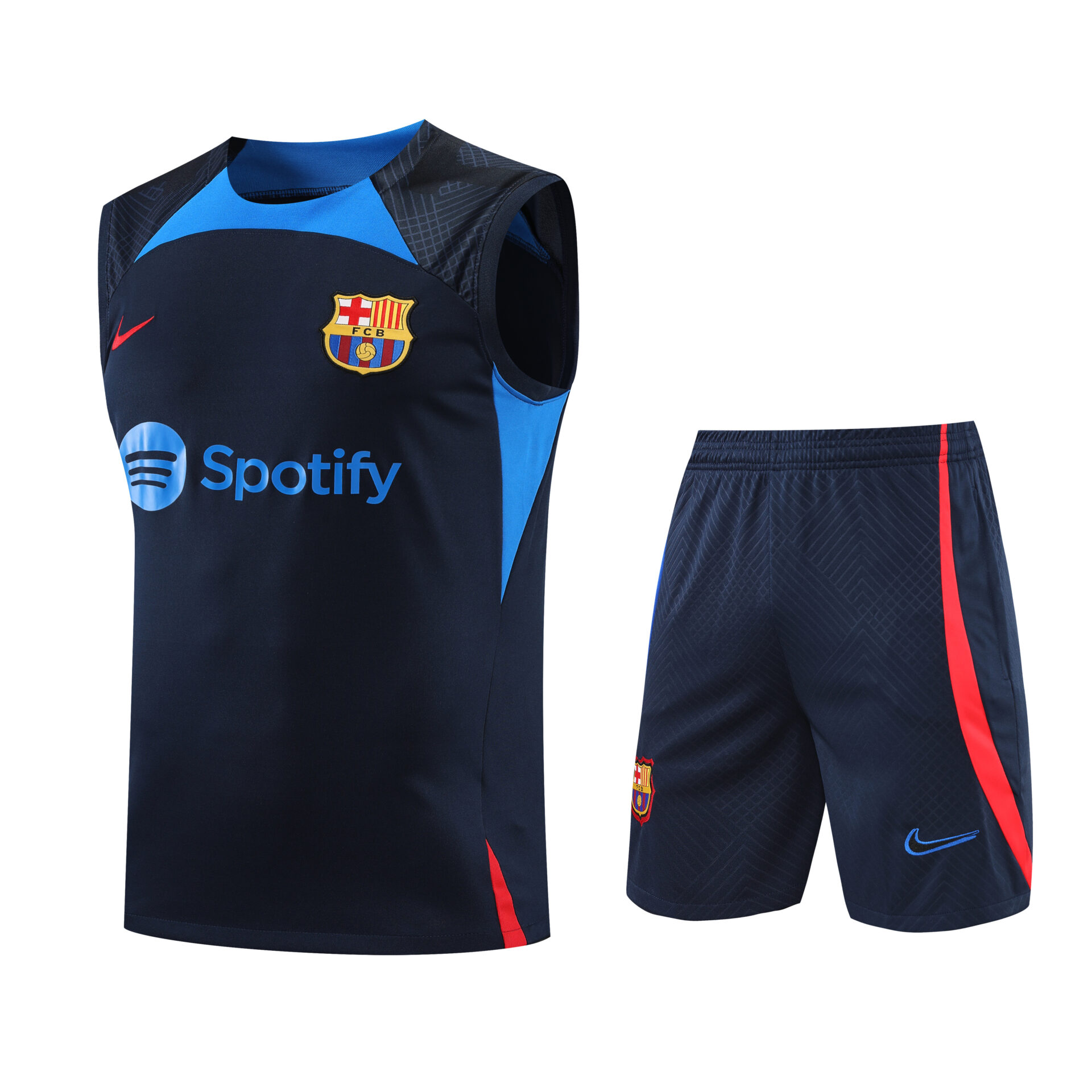 Conjunto tirantes FC Barcelona negro y azul