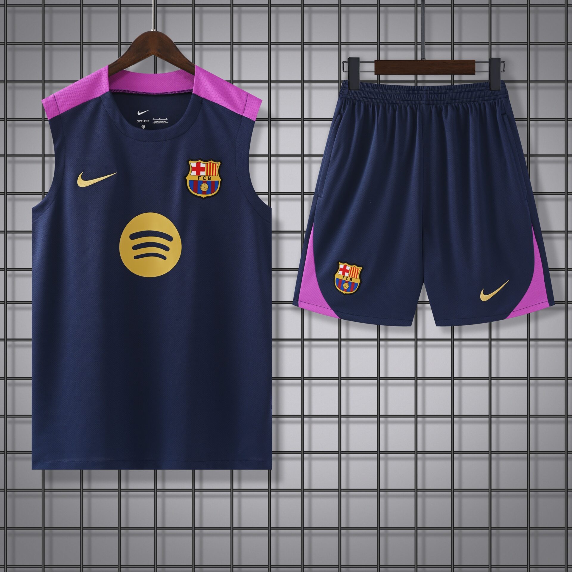 Conjunto tirantes FC Barcelona azul oscuro y morado
