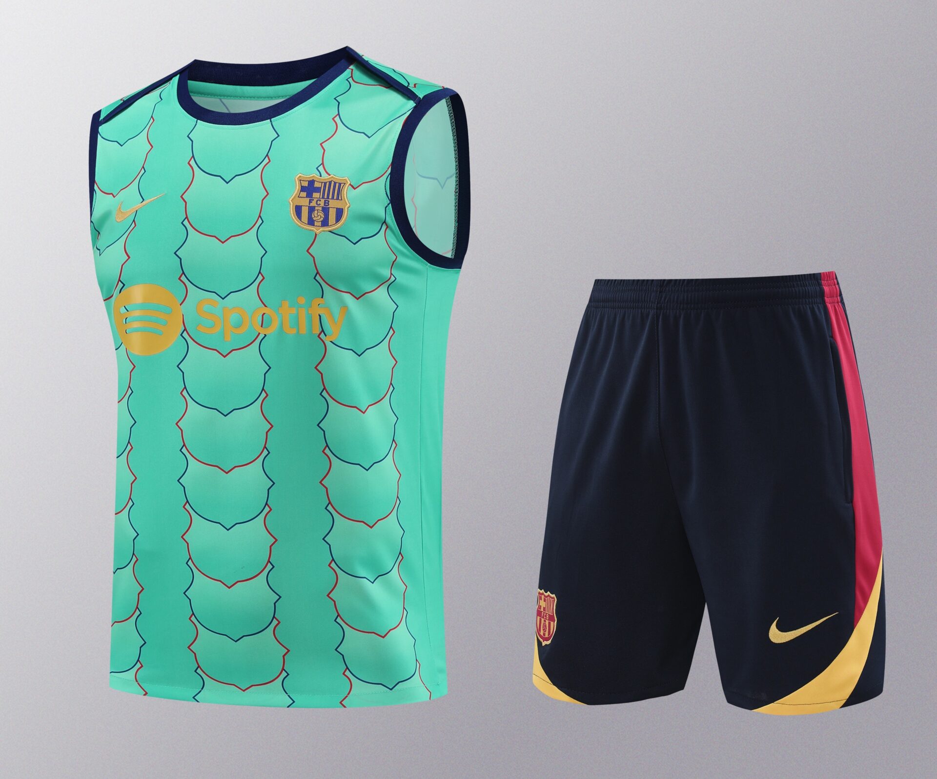 Conjunto tirantes FC Barcelona azul claro escudos