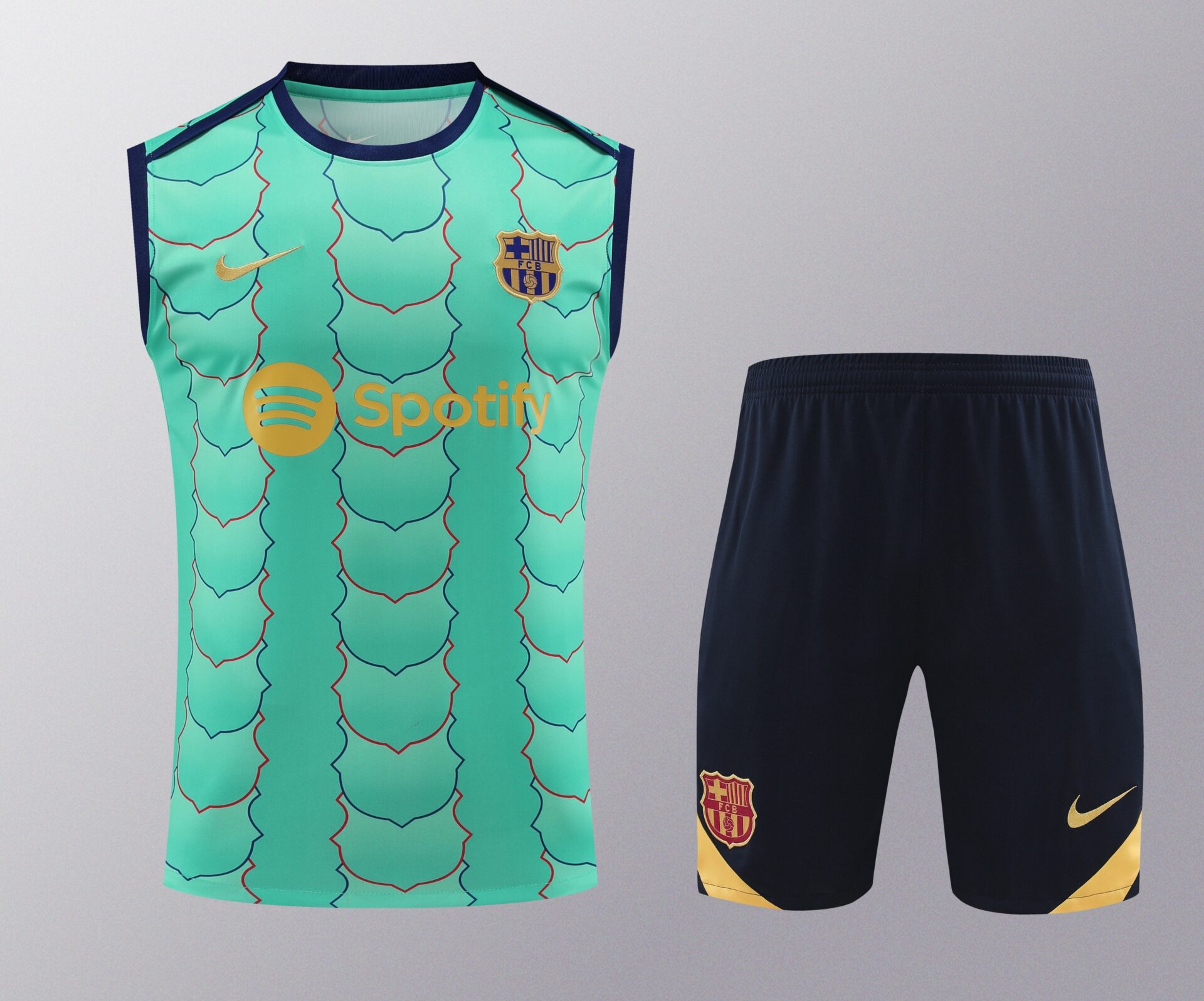 Conjunto tirantes FC Barcelona azul claro escudos