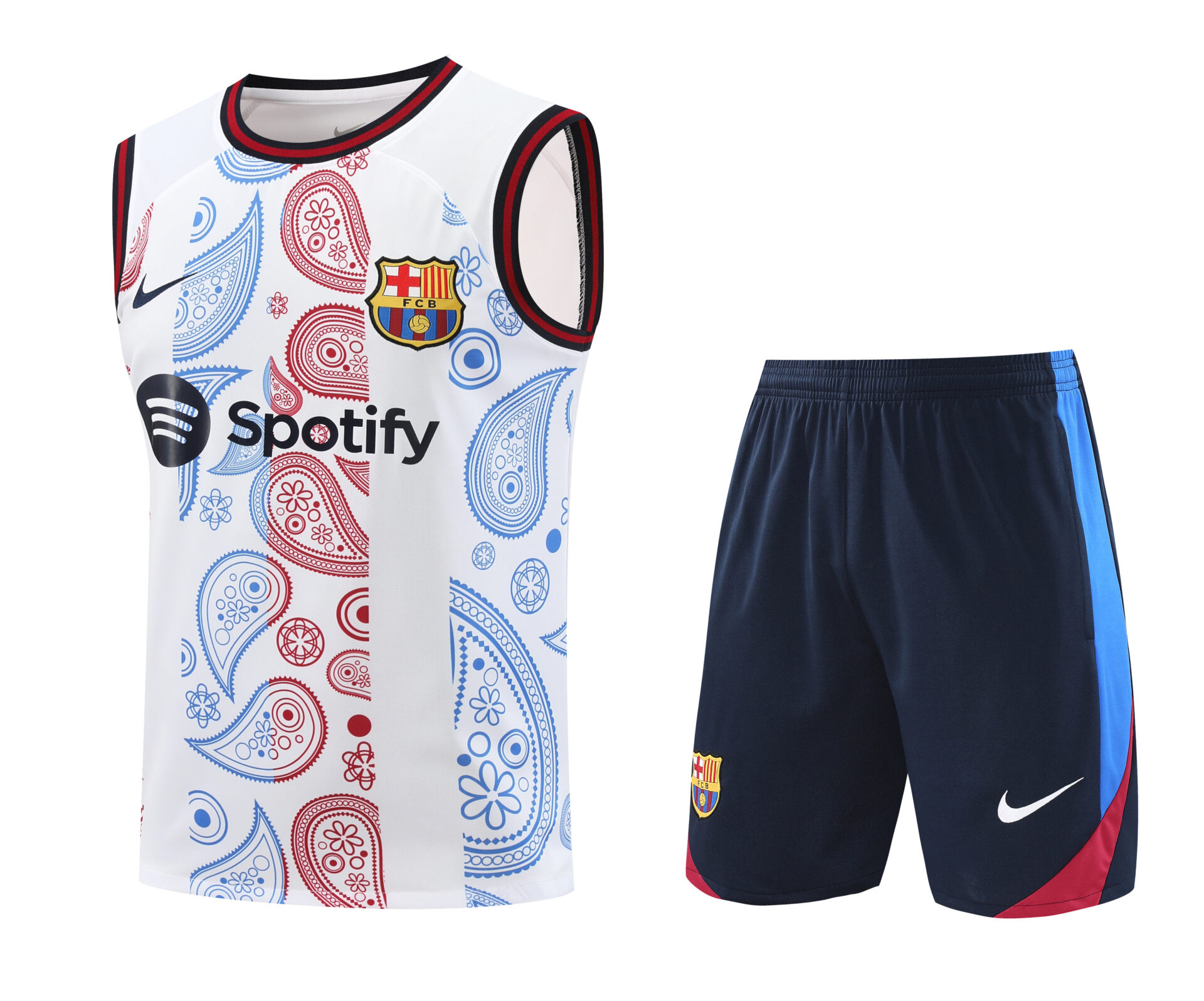 Conjunto tirantes FC Barcelona mandala blanco