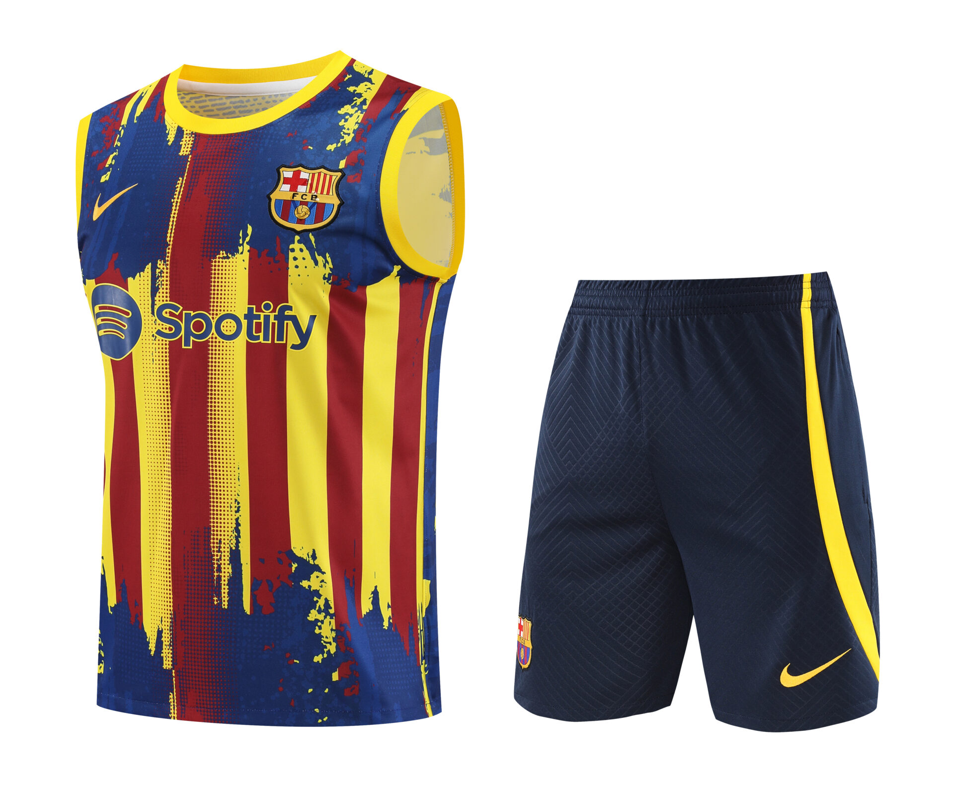 Conjunto tirantes FC Barcelona amarillo rojo y azul