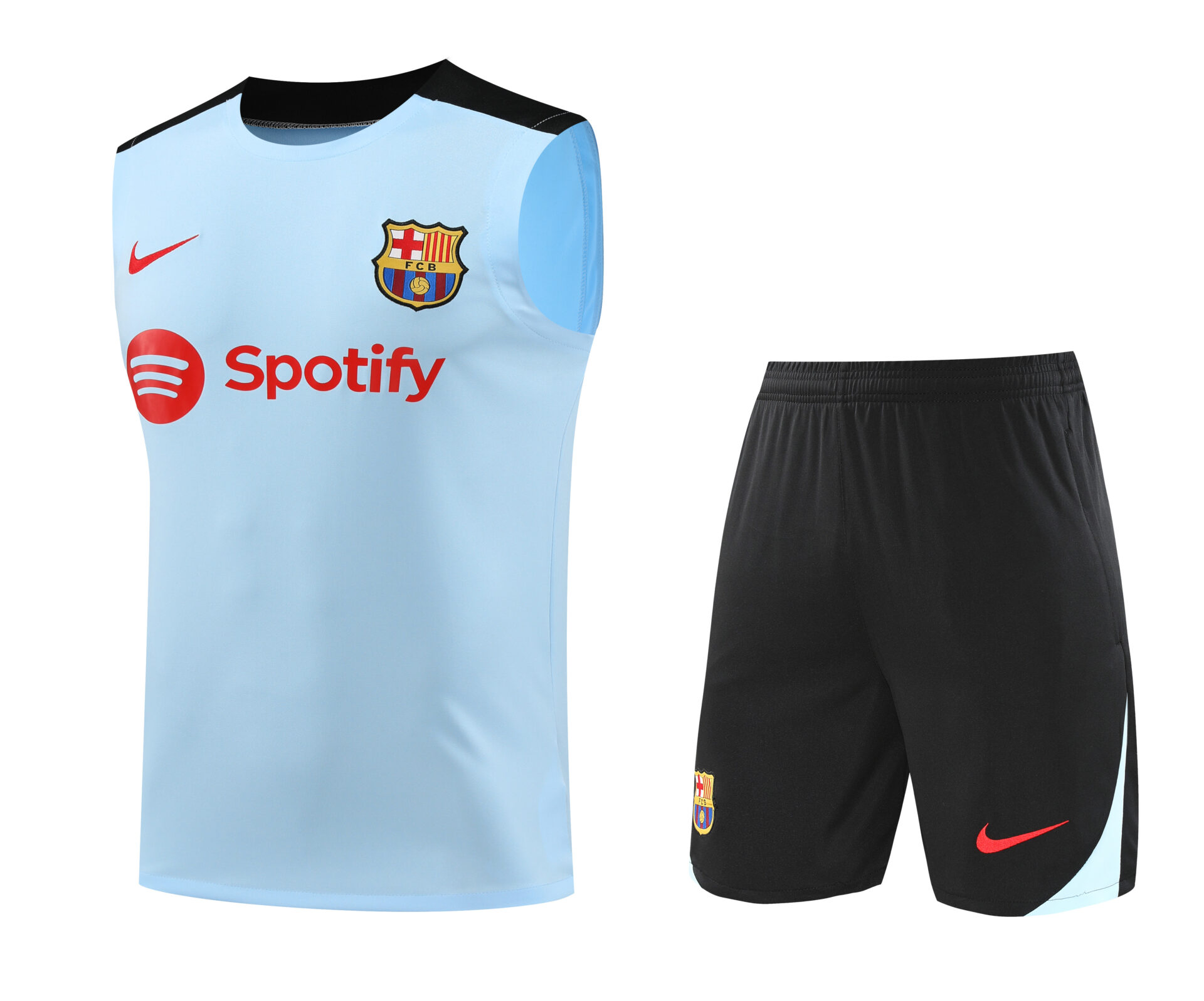 Conjunto tirantes FC Barcelona azul claro
