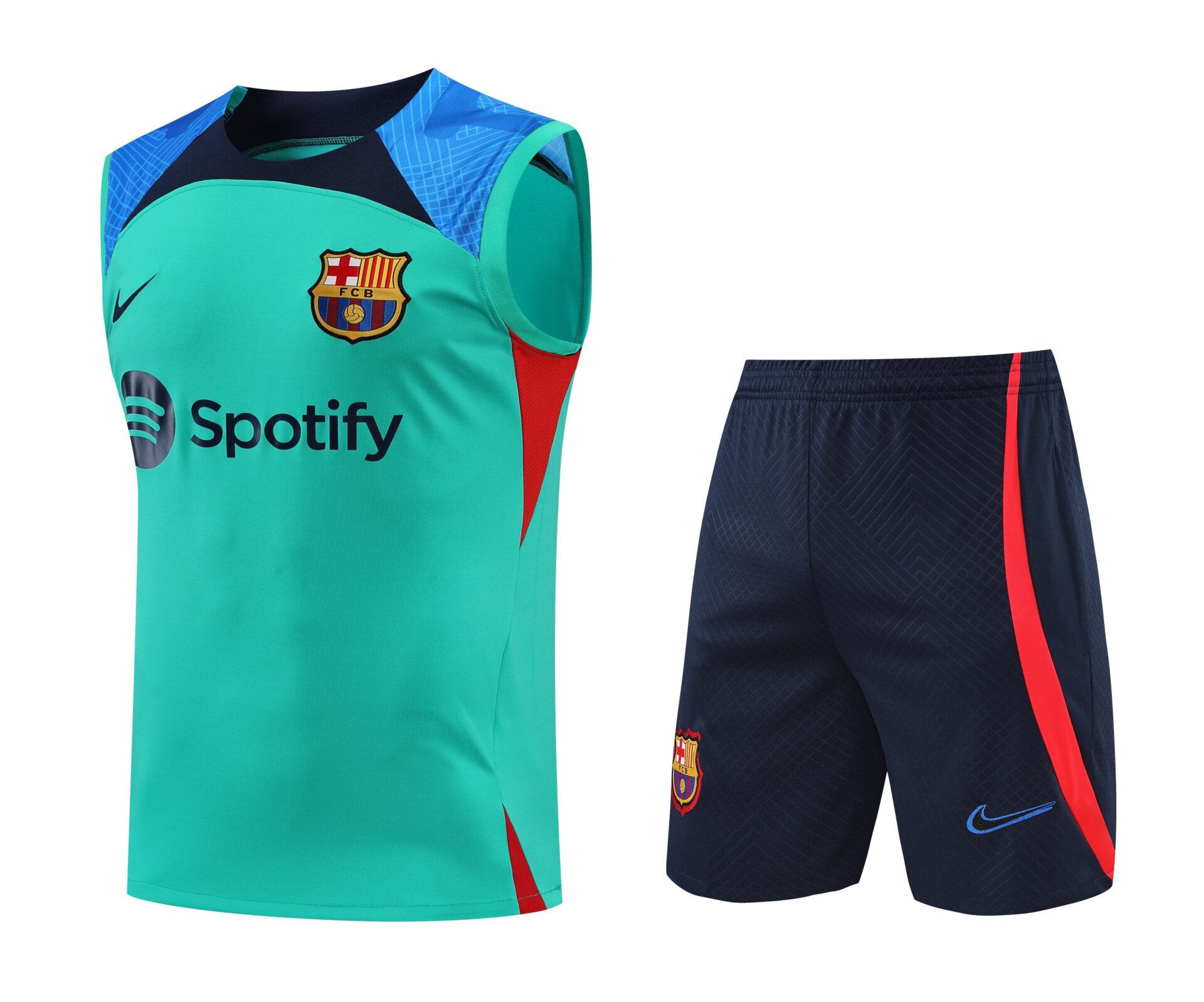 Conjunto tirantes FC Barcelona azul claro y azul
